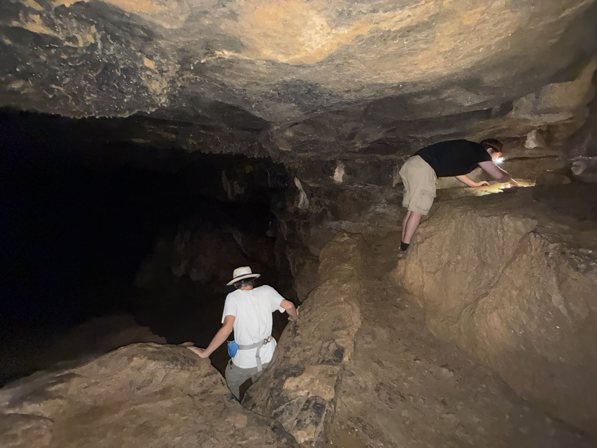 Joseph and Anthony cave exploring